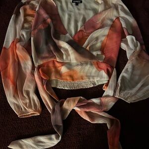 Express Women's Colorful Wrap Blouse